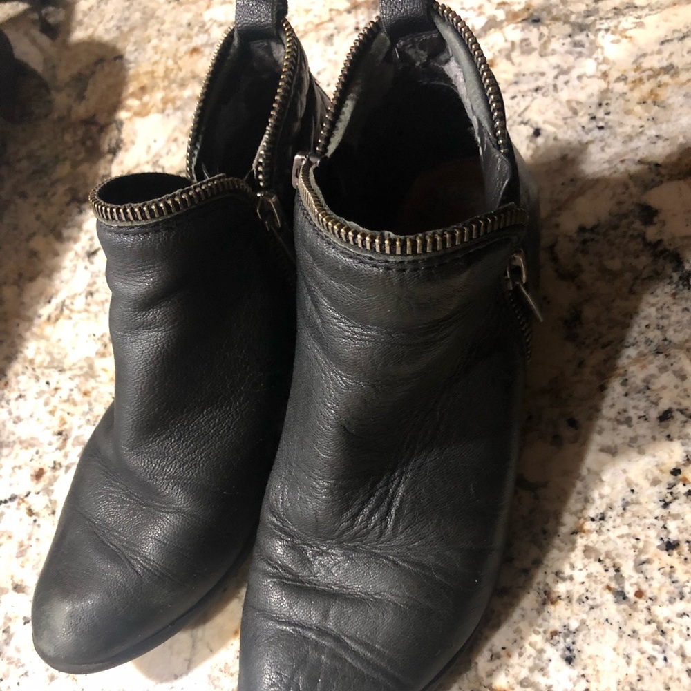Lucky brand black zipper booties